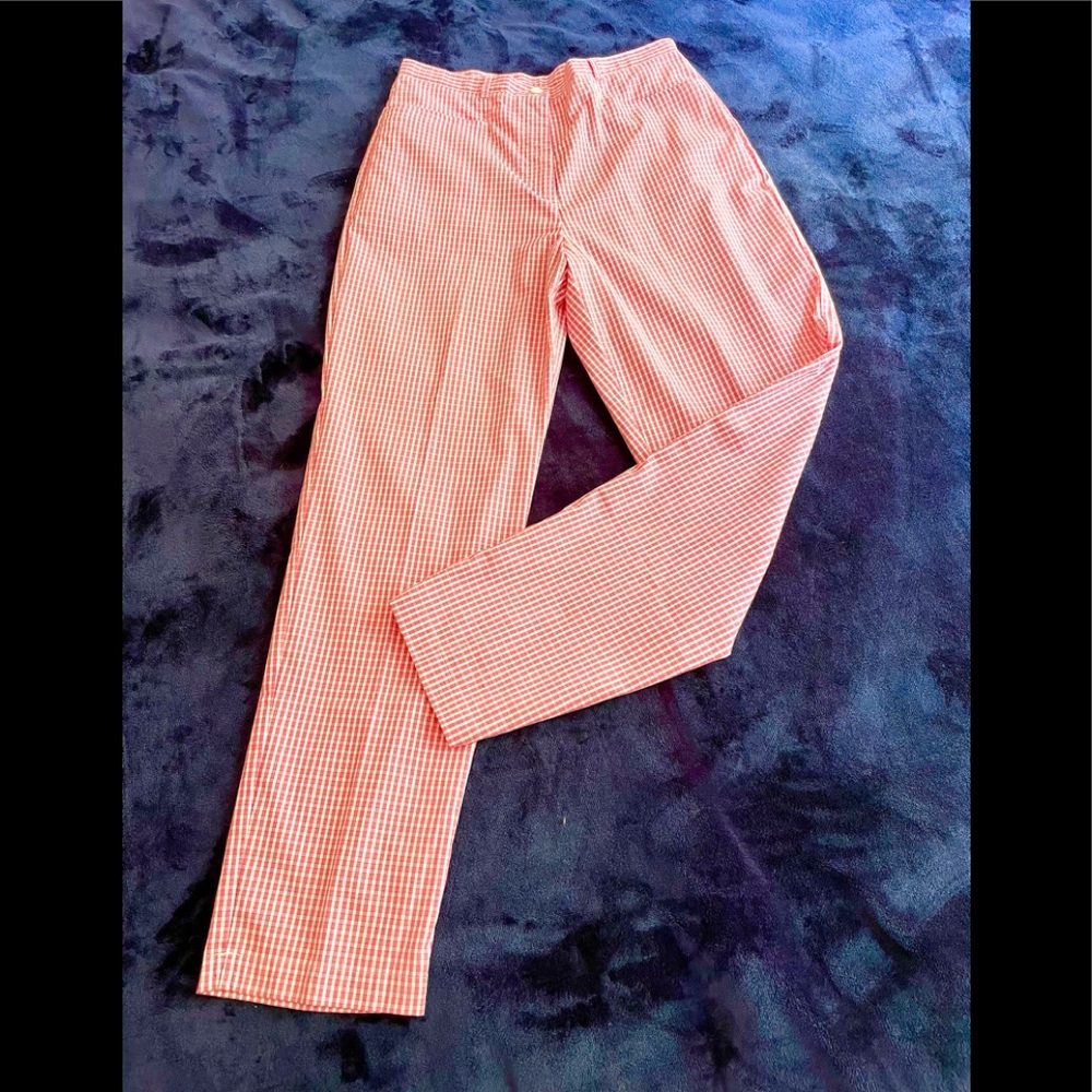 Talbots pink gingham pants